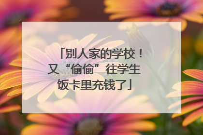 别人家的学校！又“偷偷”往学生饭卡里充钱了
