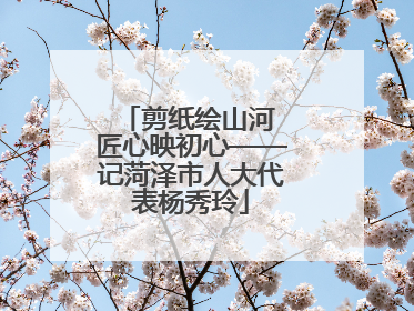 剪纸绘山河 匠心映初心——记菏泽市人大代表杨秀玲