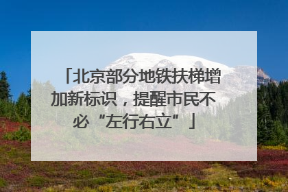 北京部分地铁扶梯增加新标识，提醒市民不必“左行右立”