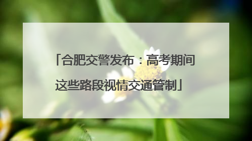 合肥交警发布：高考期间这些路段视情交通管制