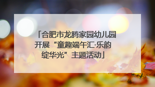 合肥市龙腾家园幼儿园开展“童趣端午汇·乐韵绽华光”主题活动