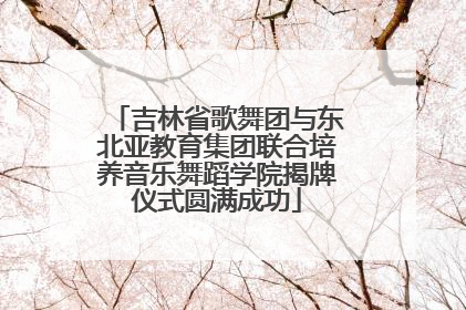 吉林省歌舞团与东北亚教育集团联合培养音乐舞蹈学院揭牌仪式圆满成功