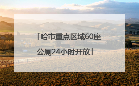 哈市重点区域60座公厕24小时开放