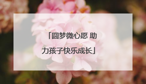 圆梦微心愿 助力孩子快乐成长