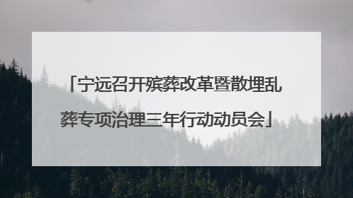 宁远召开殡葬改革暨散埋乱葬专项治理三年行动动员会