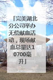 完美湖北分公司举办无偿献血活动，现场献血总量达10700毫升
