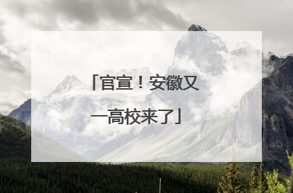 官宣！安徽又一高校来了