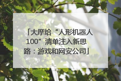 大摩给“人形机器人100”清单注入新思路：游戏和网安公司