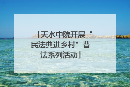 天水中院开展“民法典进乡村”普法系列活动