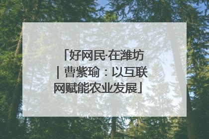 好网民·在潍坊｜曹紫瑜：以互联网赋能农业发展