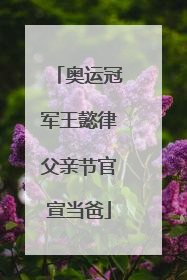 奥运冠军王懿律父亲节官宣当爸