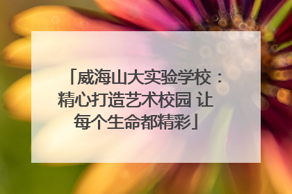 威海山大实验学校：精心打造艺术校园 让每个生命都精彩