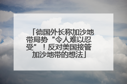 德国外长称加沙地带局势“令人难以忍受”！反对美国接管加沙地带的想法