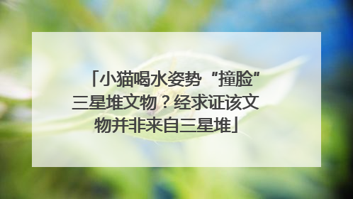 小猫喝水姿势“撞脸”三星堆文物？经求证该文物并非来自三星堆