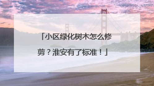 小区绿化树木怎么修剪？淮安有了标准！