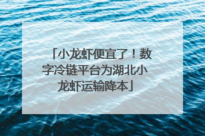 小龙虾便宜了！数字冷链平台为湖北小龙虾运输降本