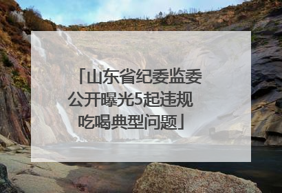 山东省纪委监委公开曝光5起违规吃喝典型问题