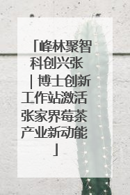 峰林聚智 科创兴张｜博士创新工作站激活张家界莓茶产业新动能