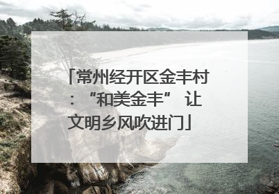 常州经开区金丰村：“和美金丰” 让文明乡风吹进门