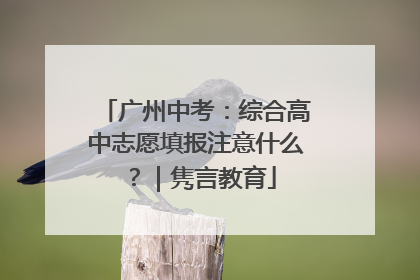 广州中考：综合高中志愿填报注意什么？｜隽言教育