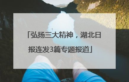 弘扬三大精神，湖北日报连发3篇专题报道