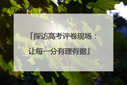探访高考评卷现场：让每一分有理有据