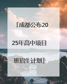 成都公布2025年高中项目班招生计划