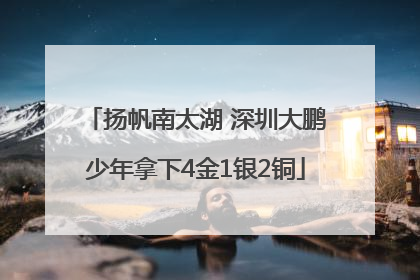扬帆南太湖 深圳大鹏少年拿下4金1银2铜
