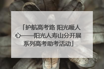 护航高考路 阳光暖人心——阳光人寿山分开展系列高考助考活动