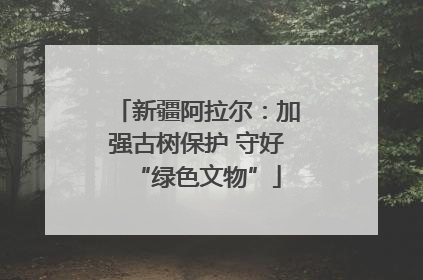 新疆阿拉尔：加强古树保护 守好“绿色文物”