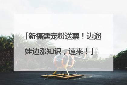 新福建宠粉送票！边遛娃边涨知识，速来！