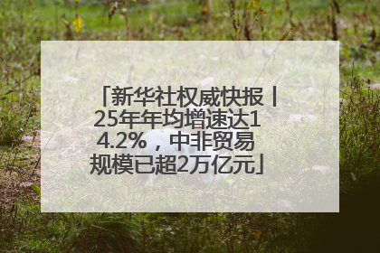 新华社权威快报丨25年年均增速达14.2%，中非贸易规模已超2万亿元