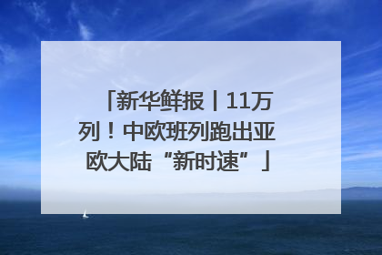 新华鲜报丨11万列！中欧班列跑出亚欧大陆“新时速”
