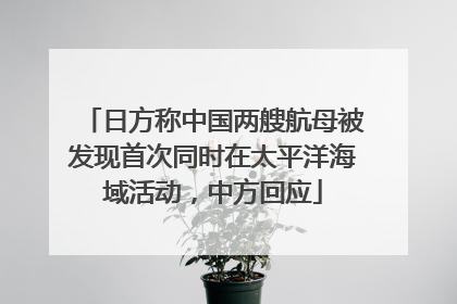日方称中国两艘航母被发现首次同时在太平洋海域活动，中方回应