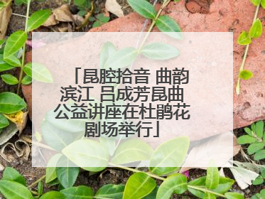 昆腔拾音 曲韵滨江 吕成芳昆曲公益讲座在杜鹃花剧场举行