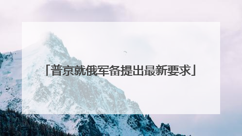 普京就俄军备提出最新要求