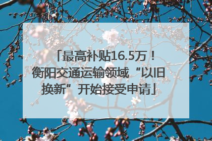 最高补贴16.5万！衡阳交通运输领域“以旧换新”开始接受申请