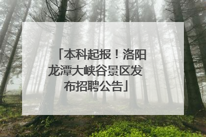本科起报！洛阳龙潭大峡谷景区发布招聘公告
