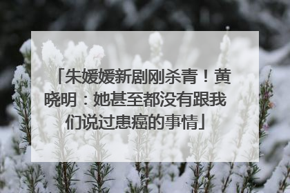 朱媛媛新剧刚杀青！黄晓明：她甚至都没有跟我们说过患癌的事情