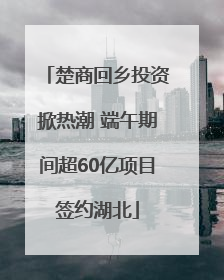 楚商回乡投资掀热潮 端午期间超60亿项目签约湖北