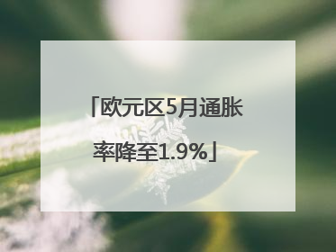 欧元区5月通胀率降至1.9%