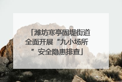 潍坊寒亭固堤街道全面开展“九小场所”安全隐患排查