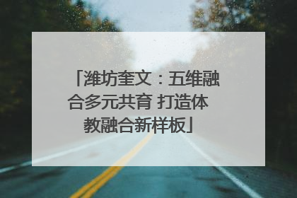 潍坊奎文：五维融合多元共育 打造体教融合新样板