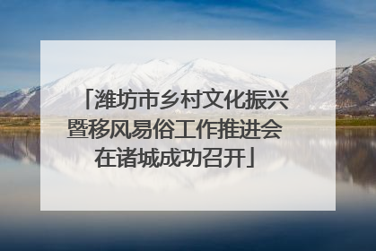 潍坊市乡村文化振兴暨移风易俗工作推进会在诸城成功召开