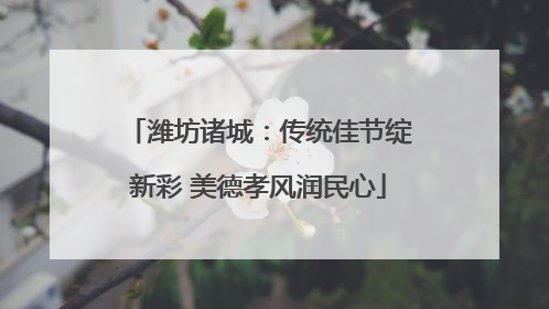 潍坊诸城：传统佳节绽新彩 美德孝风润民心
