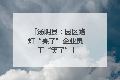 汤阴县:园区路灯“亮了”企业员工“笑了”
