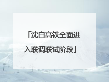 沈白高铁全面进入联调联试阶段