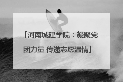 河南城建学院：凝聚党团力量 传递志愿温情