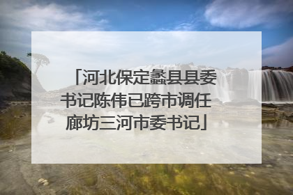 河北保定蠡县县委书记陈伟已跨市调任廊坊三河市委书记