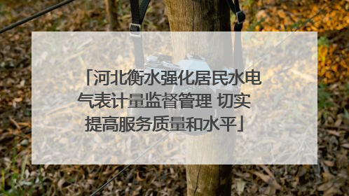 河北衡水强化居民水电气表计量监督管理 切实提高服务质量和水平